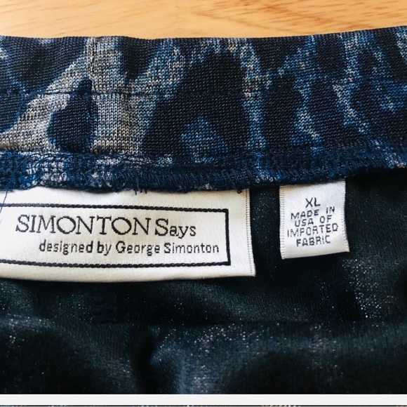 Stunning!SimontonSays•XL•Blue Leopard•Animal Print•Skirt•Pull On Metallic Thread - Picture 4 of 10